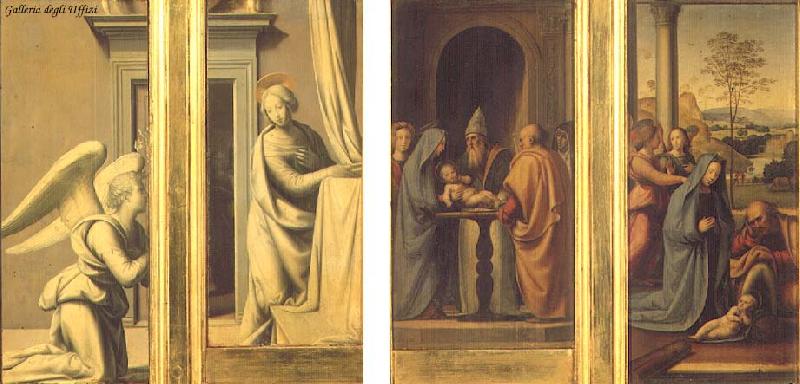 BARTOLOMEO, Fra The Annunciation (front), Circumcision and Nativity (back) France oil painting art